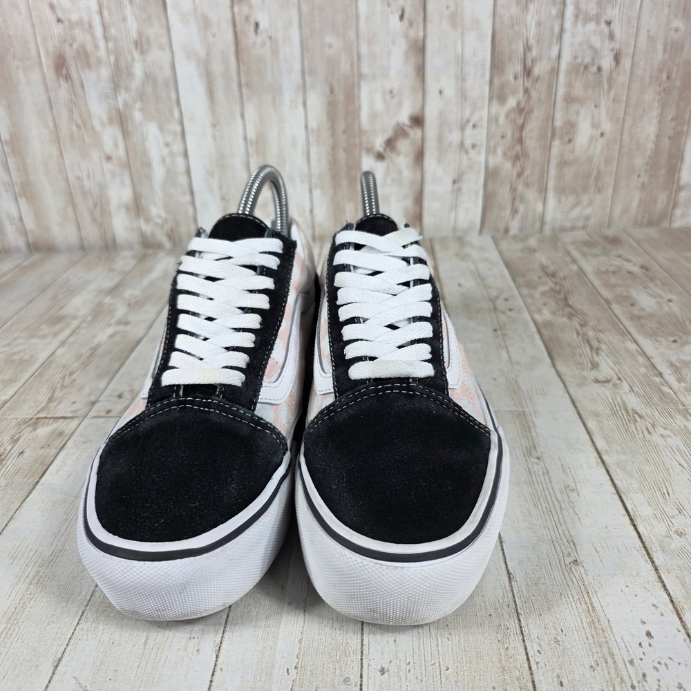 Vans Old Skool Platform Checkerboard Pink Black White Women's Shoes Size 8 - Picture 4 of 8